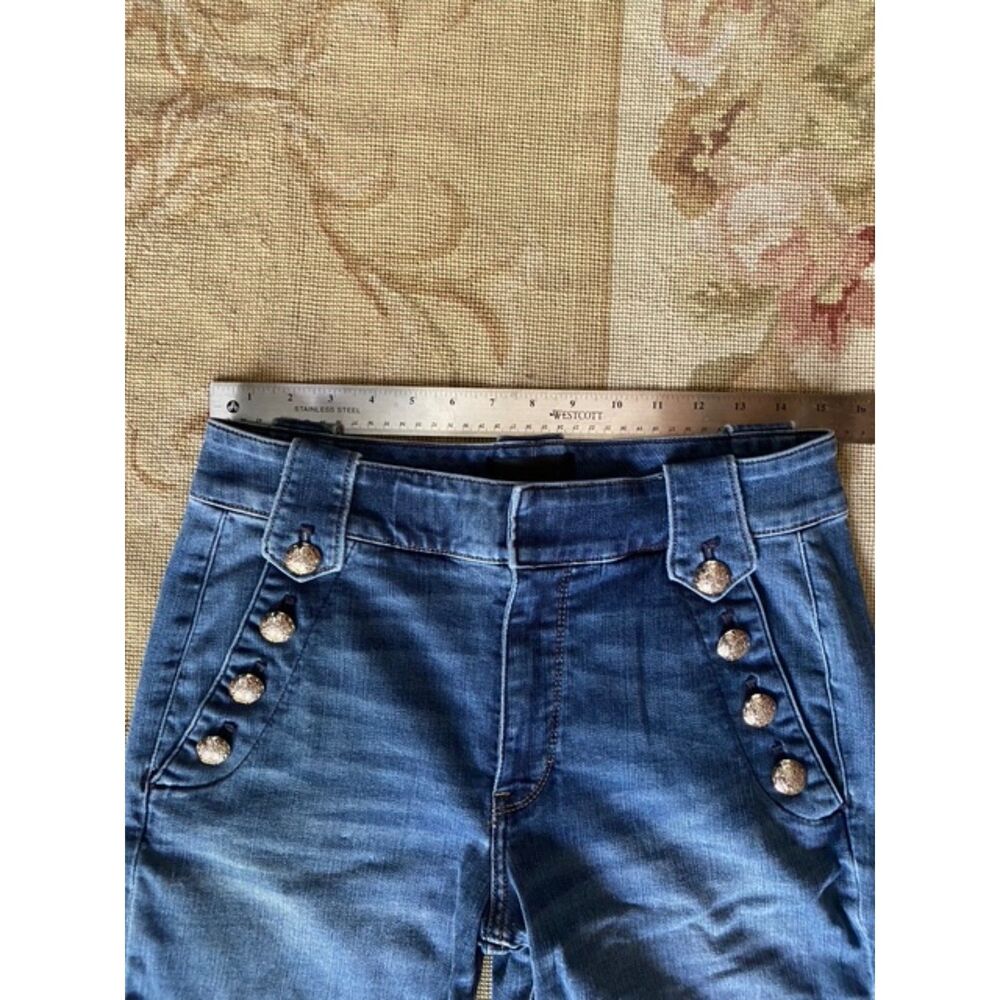 EUC White House Black Market Mariner Wide Leg Blue Jeans 10 - Picture 3 of 4